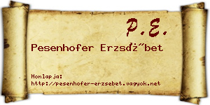Pesenhofer Erzsébet névjegykártya